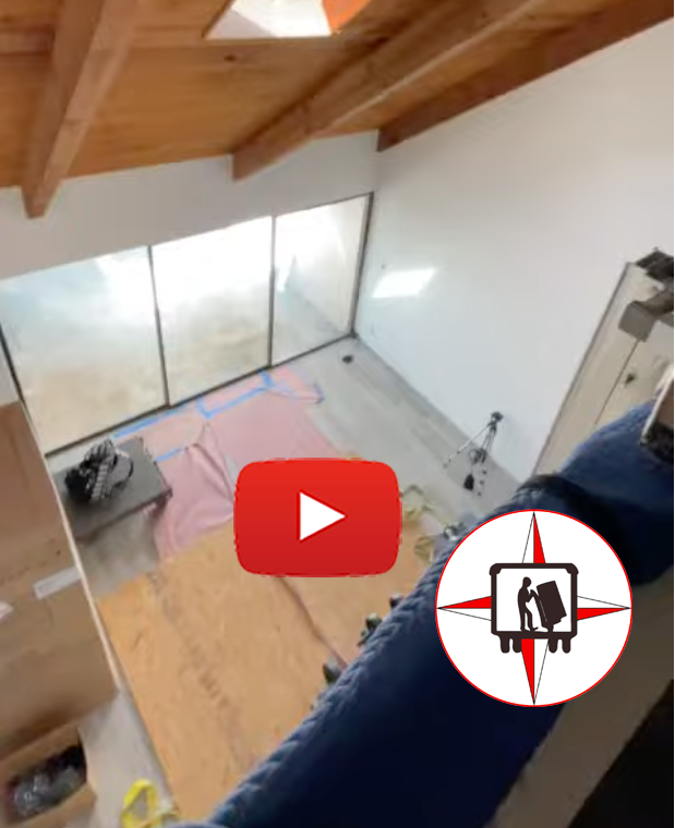 Equipment hoist a 320 lbs vanity to a 2nd floor